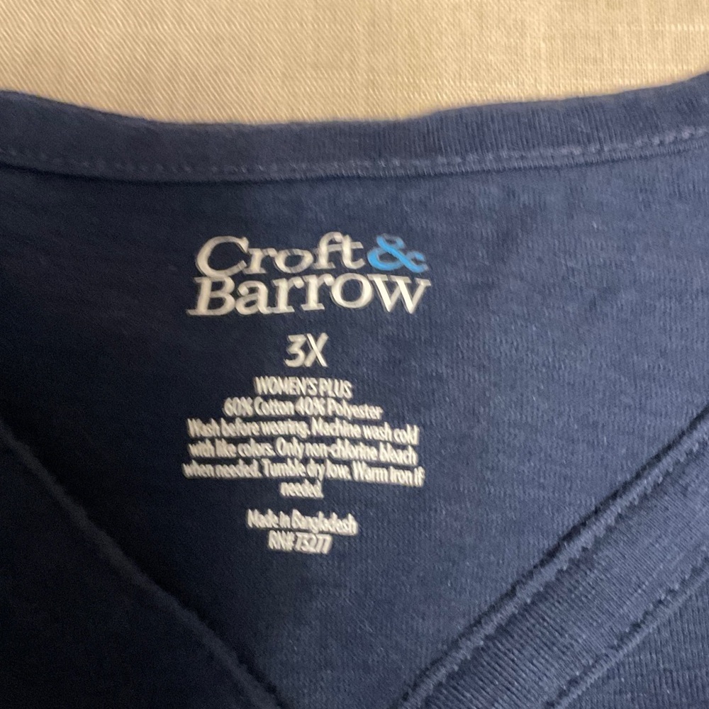 Croft & Barrow Navy Short Sleeve Top - Picture 6 of 6